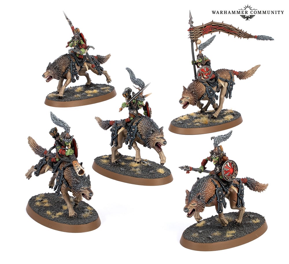 An image of the Gloomspite Gitz new Snarlfang Riders